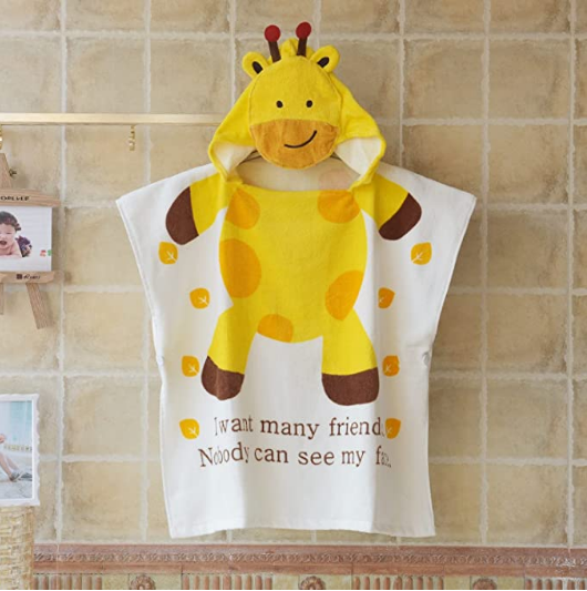 Children Cute Comfortable Skin-friendly Giraffe Beach towel Pool Cloak Swim cover Cotton