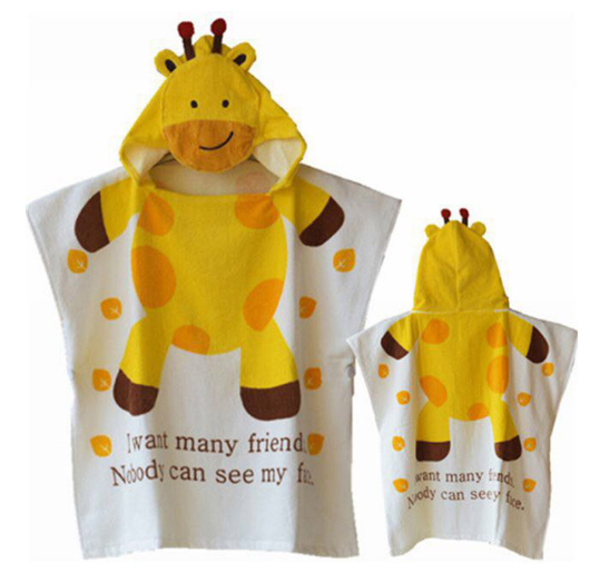 Children Cute Comfortable Skin-friendly Giraffe Beach towel Pool Cloak Swim cover Cotton