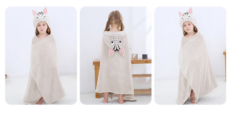 Cute Comfortable Skin-friendly Soft Hooded Bathrobe Baby Children Towels 06