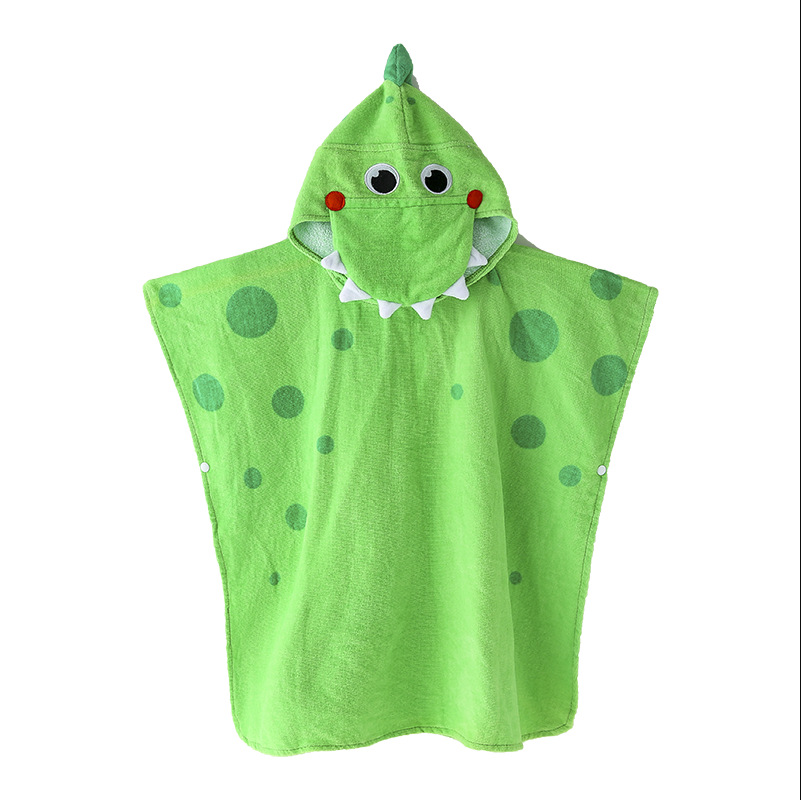 Comfortable Skin-friendly Cosy Green Dinosaur Bathrobe Beach Baby Children Towels 04