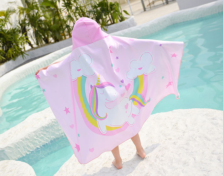 Comfortable Skin-friendly Cosy Cartoon Bathrobe Beach Baby Children Towels
