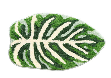 Extra Soft Flannel Bath Mats Absorbent Non-Slip Bathroom Rugs Leaves