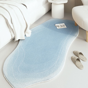 Irregular Style Modern Minimalist Faux Cashmere Rugs For Living Room Bedroom Bedside Rugs Anti-slip Foot Mats 02