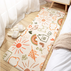 Cute Living Room Shaggy Rug Light Luxury Lambswool Bedroom Sofa Coffee Table Rug Floating Window Mat 11