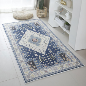 Light Luxury Vintage Living Room Faux Cashmere Sofa Rug Carpet Bedroom Bedside Rug Machine Washable Plush Floor Mats 05