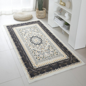 Light Luxury Vintage Living Room Faux Cashmere Sofa Rug Carpet Bedroom Bedside Rug Machine Washable Plush Floor Mats 06