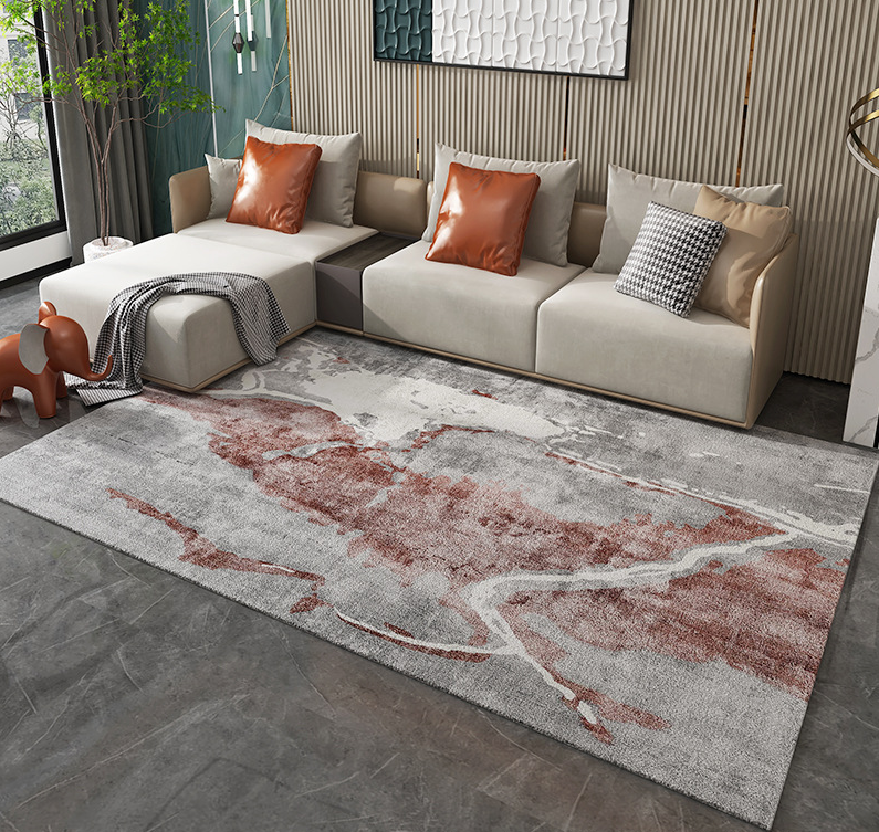 Abstract Modern Minimalist Faux Cashmere Living Room Rug Coffee Table Mat Bedroom Shaggy Floor Mats 06