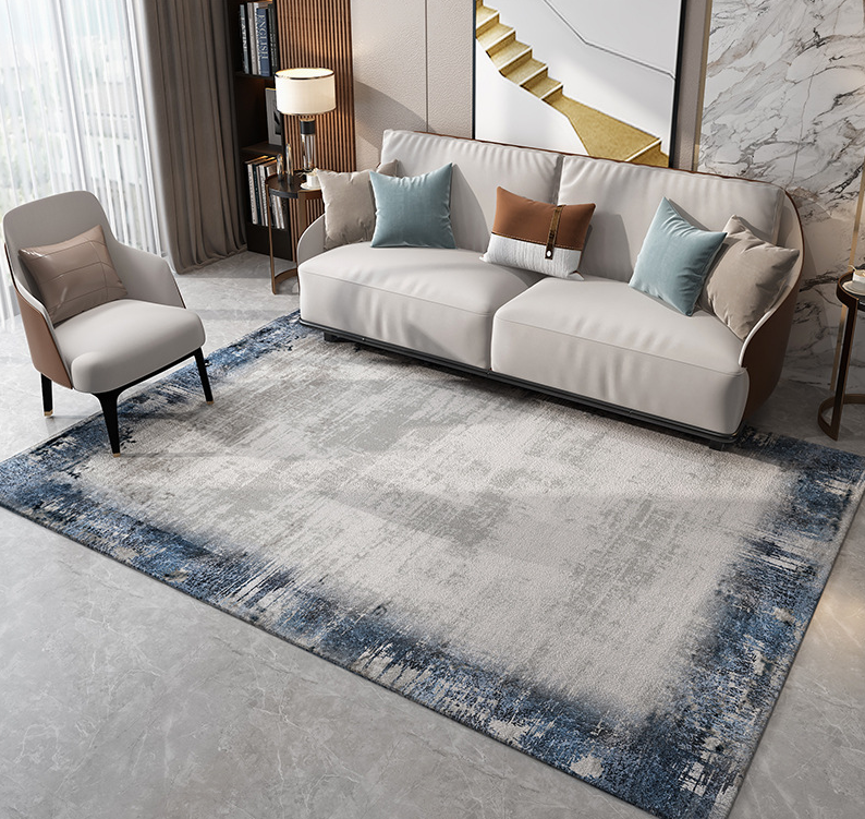 Abstract Modern Minimalist Faux Cashmere Living Room Rug Coffee Table Mat Bedroom Shaggy Floor Mats 07