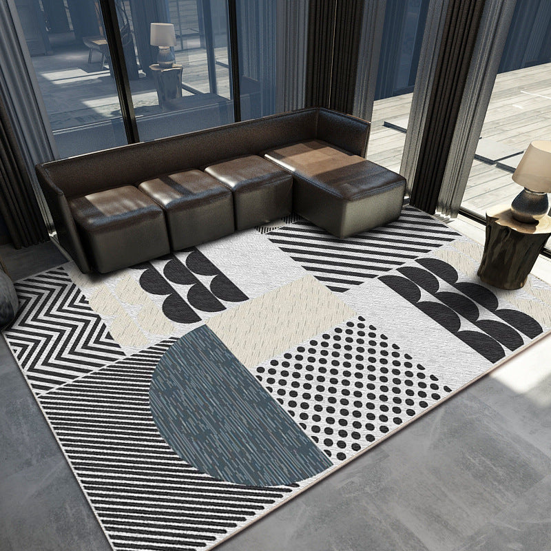 Modern Minimalist Geometric Patterned Living Room Bedroom Office Anti-slip Area Rugs 06