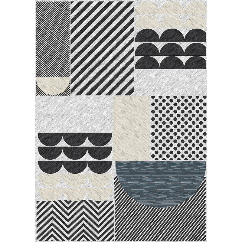 Modern Minimalist Geometric Patterned Living Room Bedroom Office Anti-slip Area Rugs 06