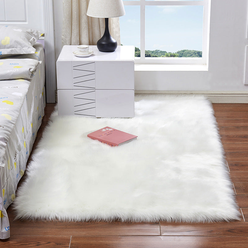 Super Soft White Faux Sheepskin Fur Area Rugs Shaggy Plush  Bedside Rugs For the Bedroom Living Room Hall