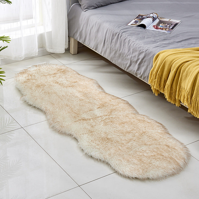 Modern Area Rugs Super Soft Irregular Shaped Shaggy Faux Sheepskin Fur Plush Bedside Rugs For the Bedroom Hall Living Room