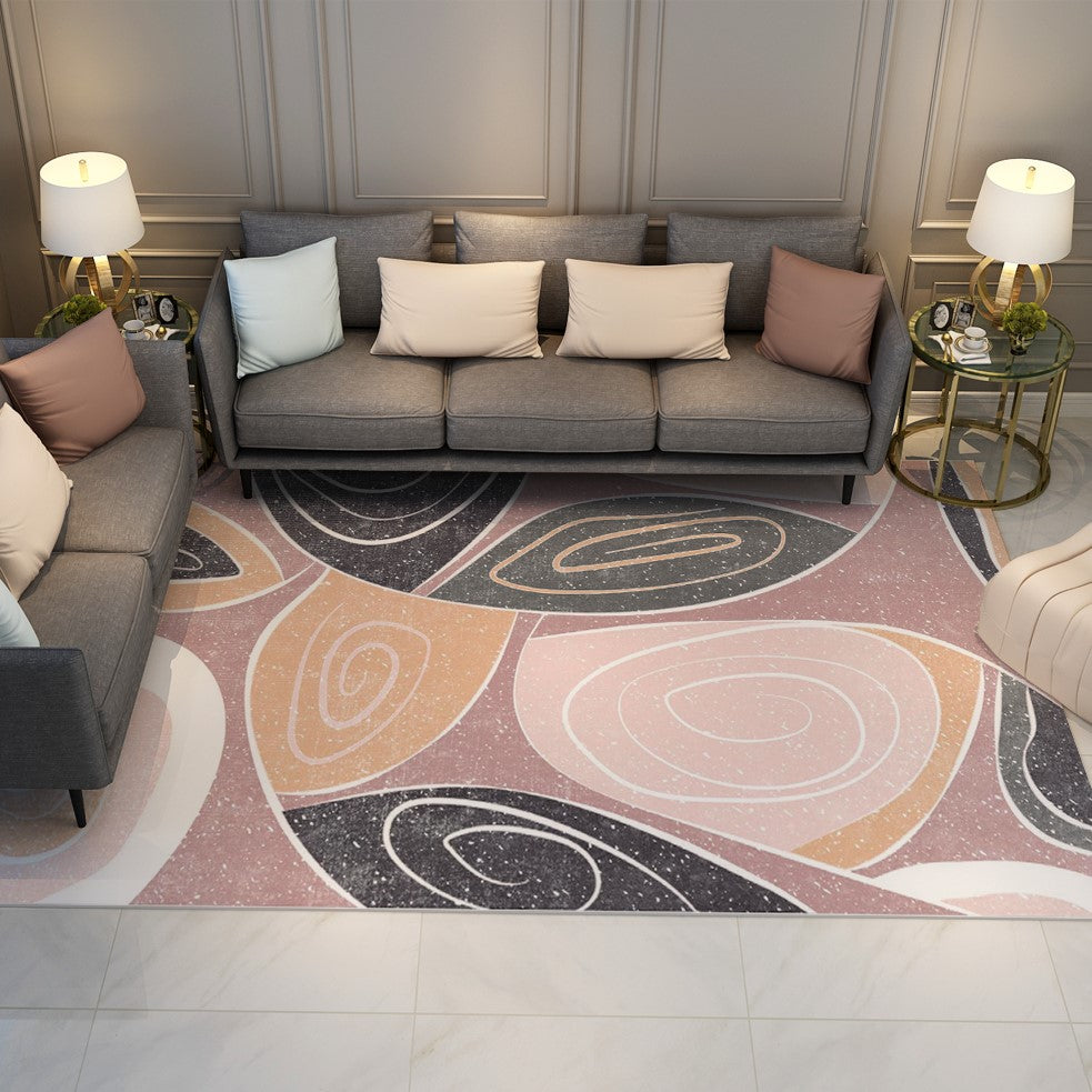 Pink Modern Simple Circle  Rugs Carpet Floormat