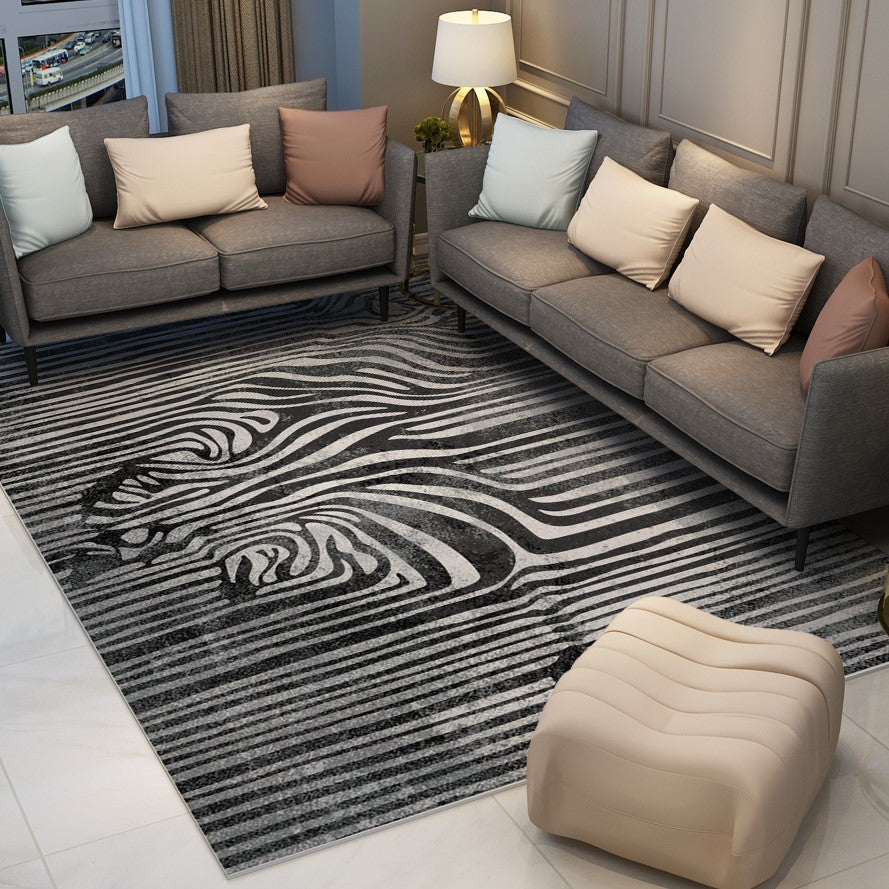Black and White Modern Zebra Patterned Rugs Carpet Floormat