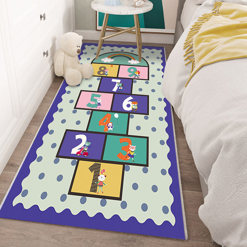 Kids Funny Hopscotch Game Floor Rug Mat Wear-Resistant Kids Play Mats Bedroom Nursery Rug Mat 04