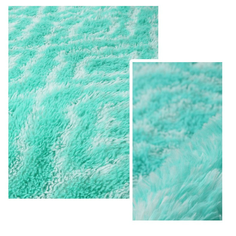 Light Blue Soft Comfortable Geometric Plush Shaggy Rugs Bedroom Living Room Bedside Rug Floor Mat 06