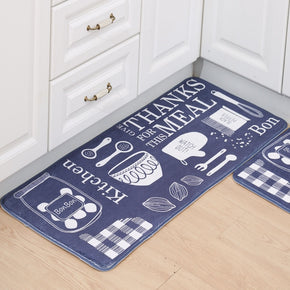 Kitchen Utensil Patterned Entryway Doormat Runners Rugs Kitchen Bathroom Anti-skip Mats