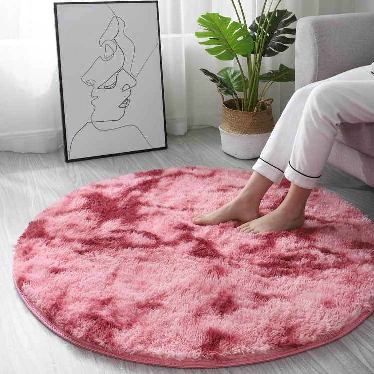Pink Round Super Soft Plain Shaggy Rugs Living Room Bedroom Kids Room Bedside Floor Rugs