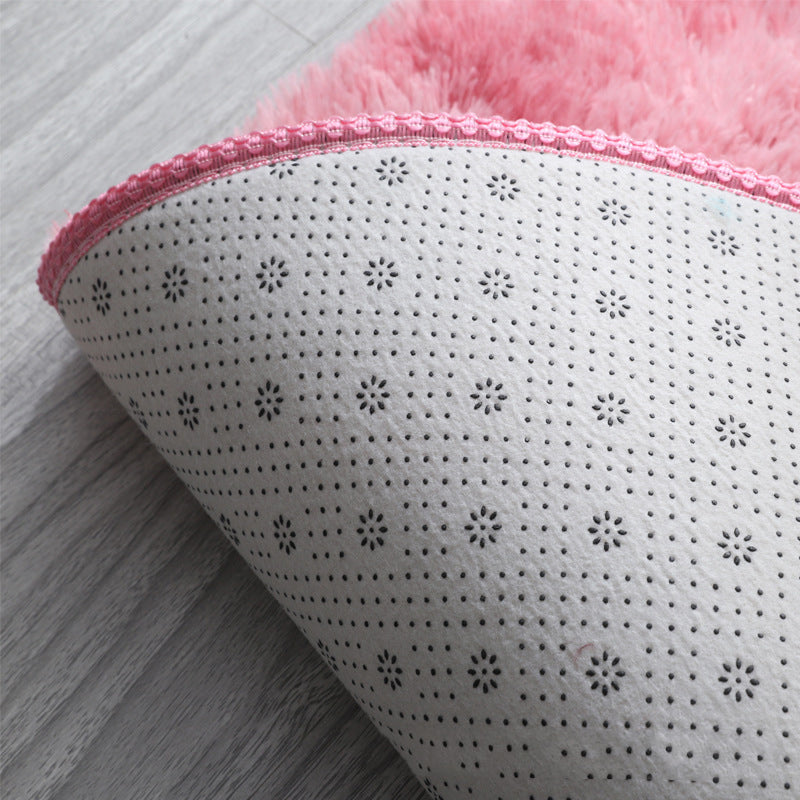 Pink Round Super Soft Plain Shaggy Rugs Living Room Bedroom Kids Room Bedside Floor Rugs