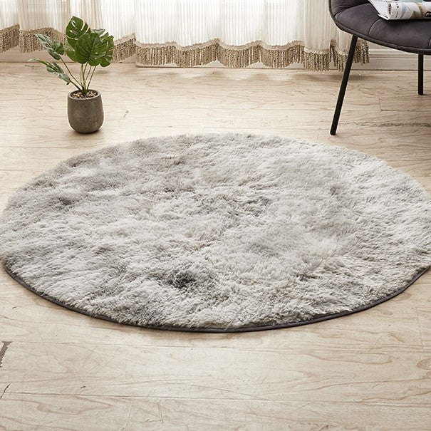 Light Grey Round Super Soft Plain Shaggy Rugs Living Room Bedroom Kids Room Bedside Floor Rugs