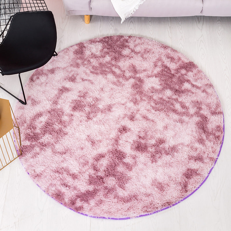 Light Purple Round Super Soft Plain Shaggy Rugs Living Room Bedroom Kids Room Bedside Floor Rugs
