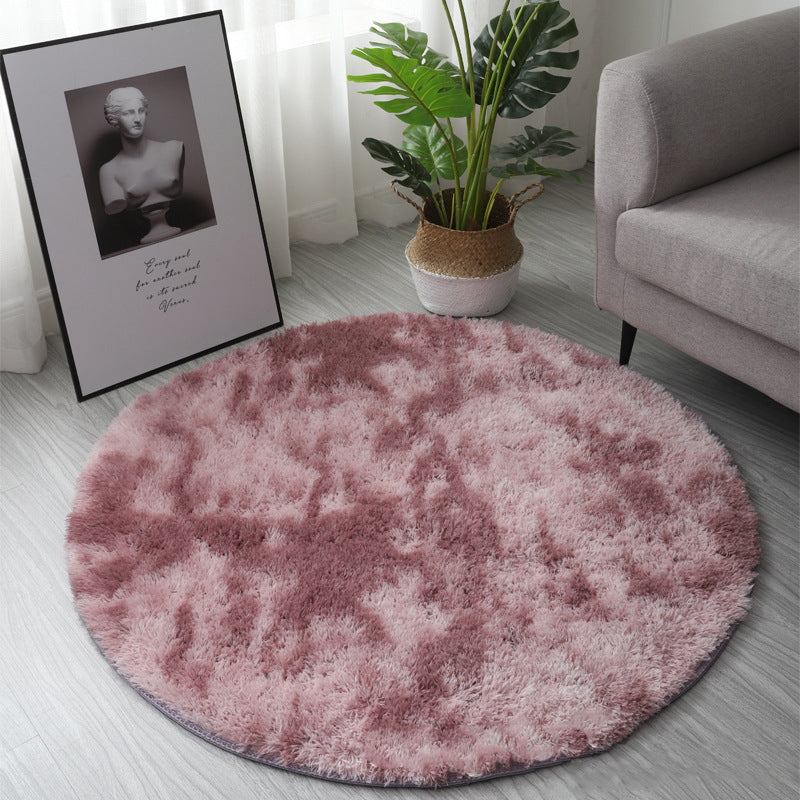Light Purple Round Super Soft Plain Shaggy Rugs Living Room Bedroom Kids Room Bedside Floor Rugs
