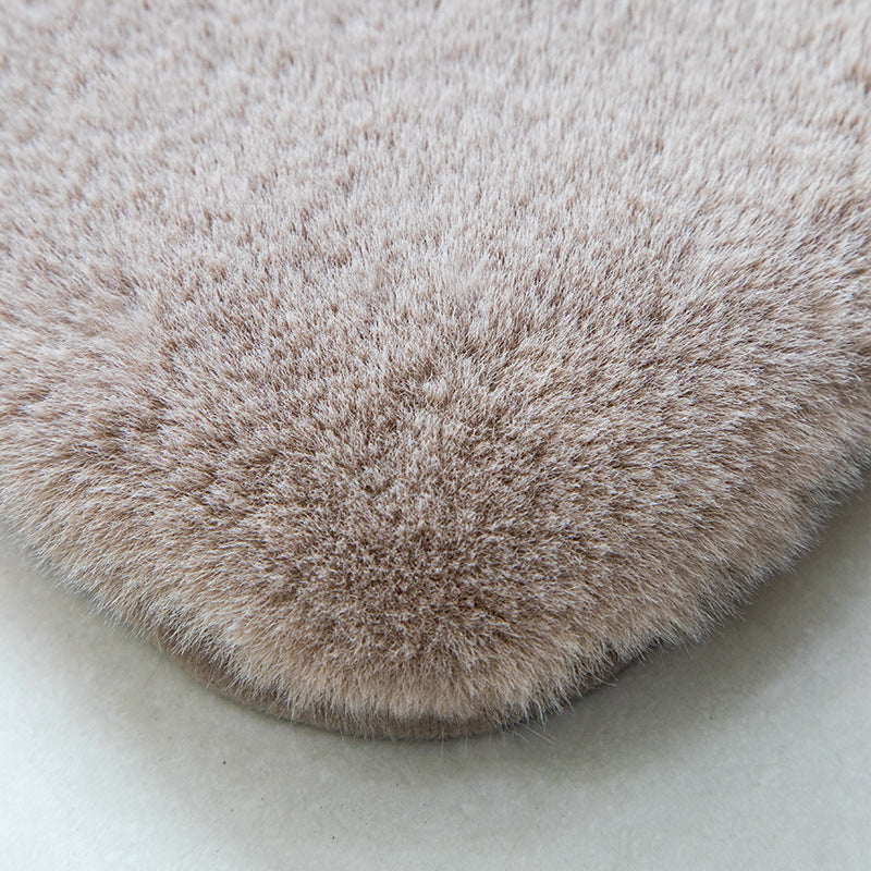 Quality Camel Colour Super Soft Plain Bedroom Living Room Bedside Shaggy Plush Faux Rabbit Fur Rugs Anti-skip Floor Mats
