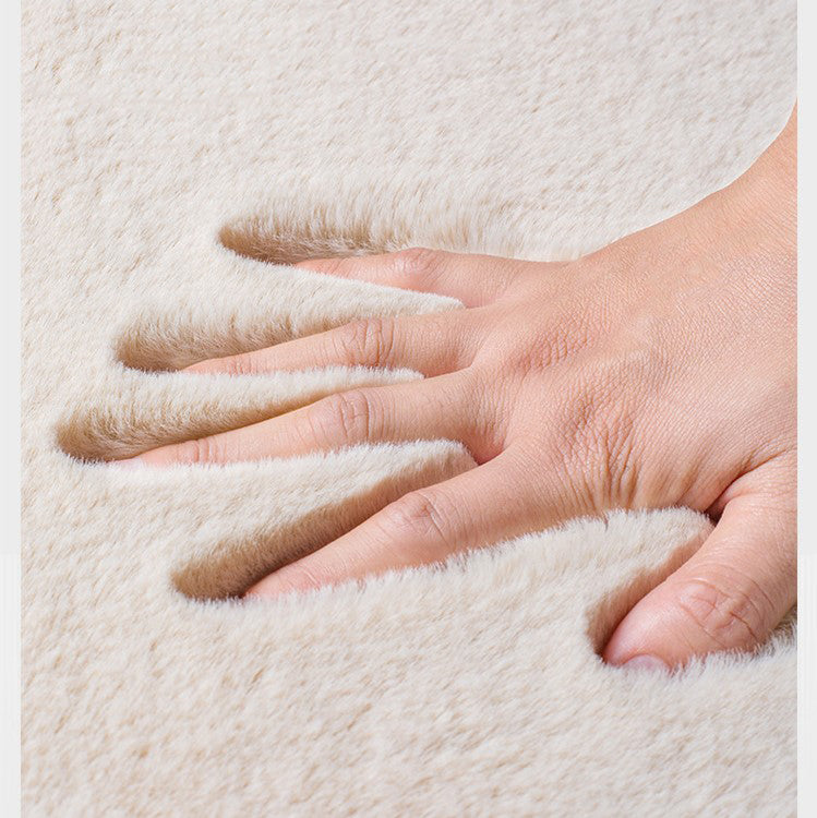 Quality Camel Colour Super Soft Plain Bedroom Living Room Bedside Shaggy Plush Faux Rabbit Fur Rugs Anti-skip Floor Mats