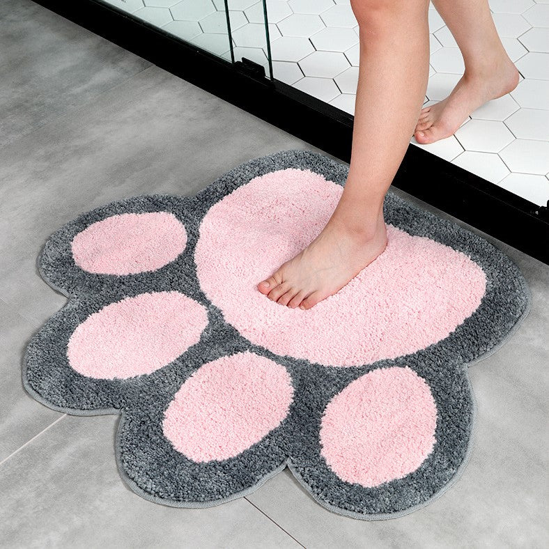 Cute Cartoon Cat Claw Girl's Bedroom Kids Room Bedside Floor Mat Bathroom Entryway Anti-skip Doormat Rugs