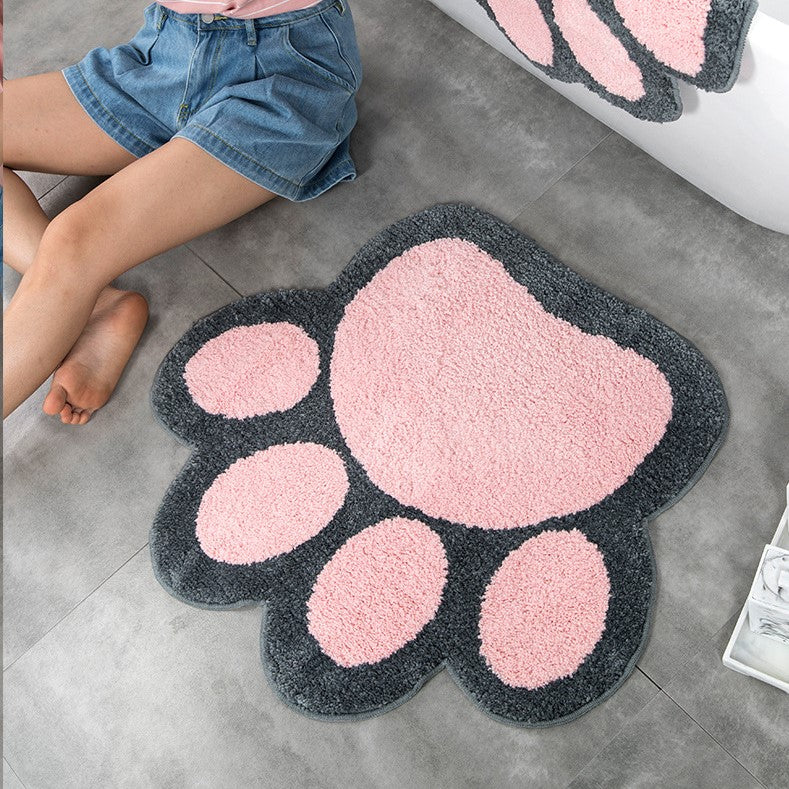 Cute Cartoon Cat Claw Girl's Bedroom Kids Room Bedside Floor Mat Bathroom Entryway Anti-skip Doormat Rugs