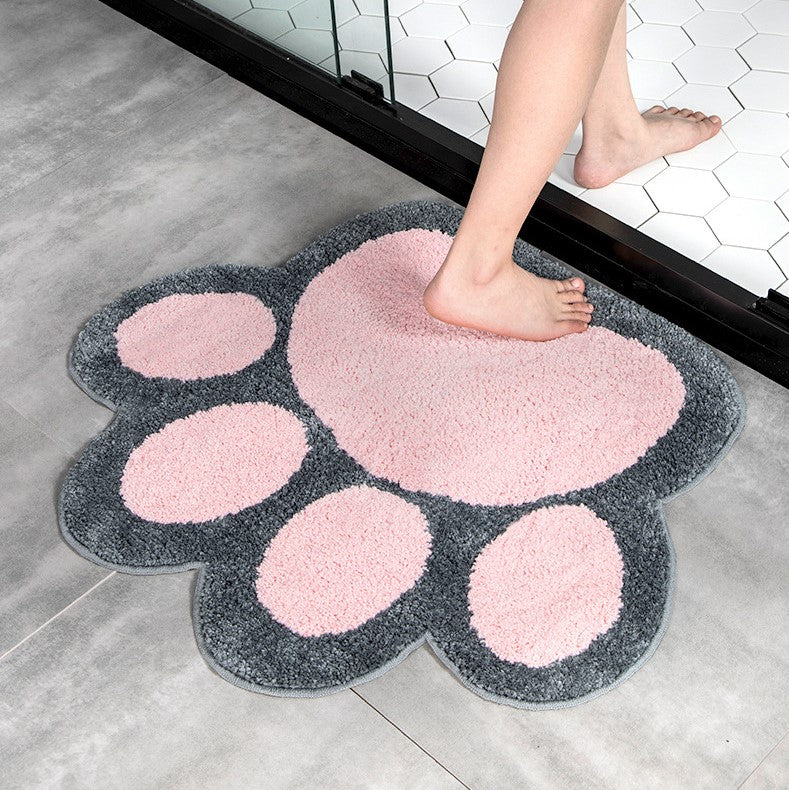 Cute Cartoon Cat Claw Girl's Bedroom Kids Room Bedside Floor Mat Bathroom Entryway Anti-skip Doormat Rugs
