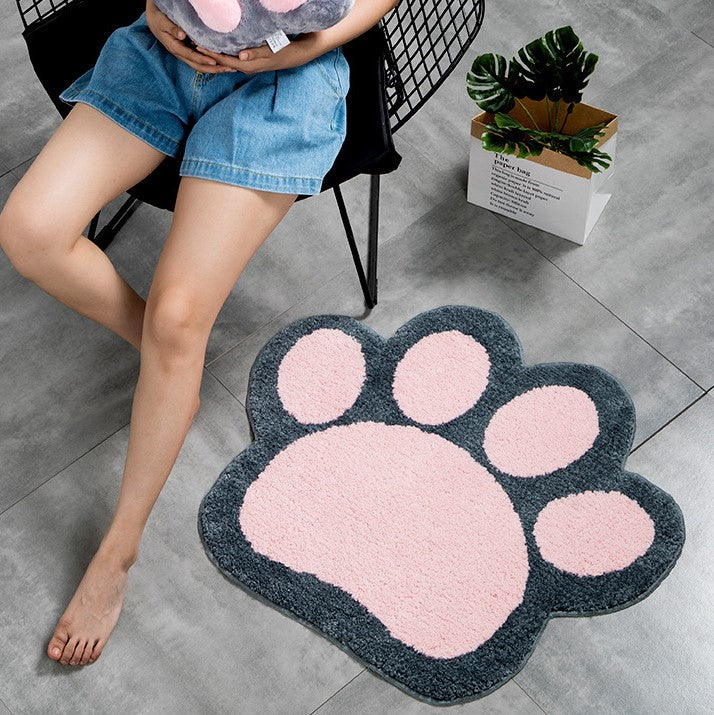 Cute Cartoon Cat Claw Girl's Bedroom Kids Room Bedside Floor Mat Bathroom Entryway Anti-skip Doormat Rugs