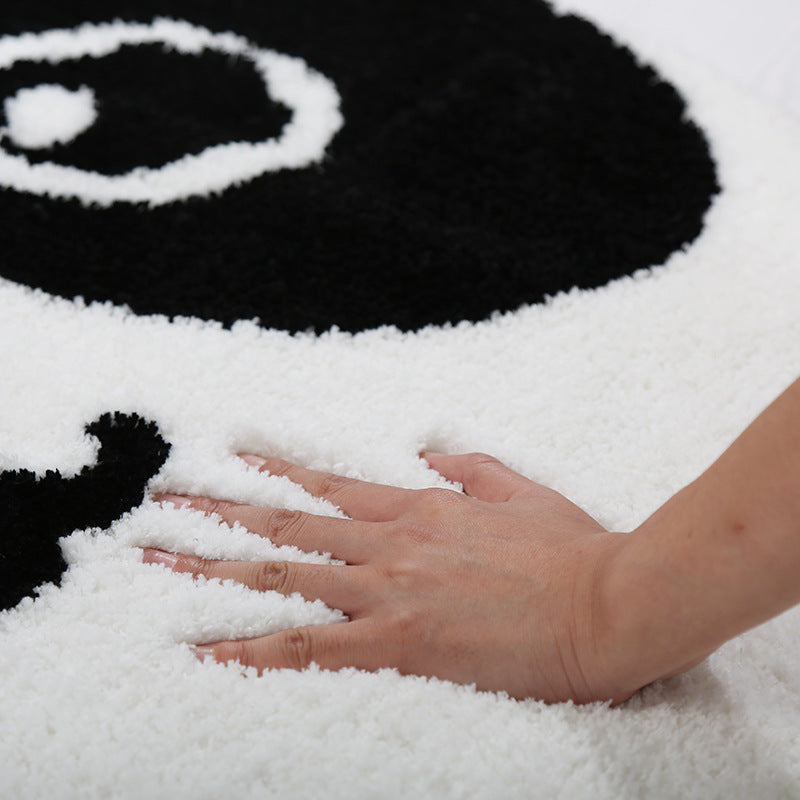 Cute Cartoon Panda Shape Kids Room Bedroom Bedside Floor Mat Bathroom Entryway Anti-skip Doormat Rugs