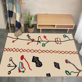 Customizable Beige Modern Geometric Patterned Anti-slip Sofa Rug Table Rug Living Room Bedroom Area Rugs