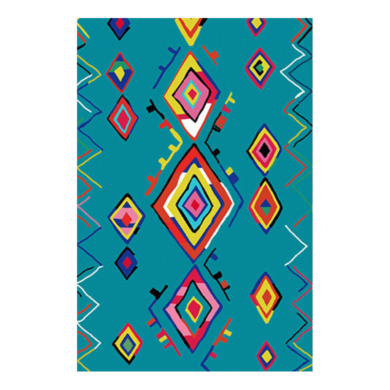 Customizable Blue Modern Geometric Patterned Anti-slip Sofa Rug Table Rug Living Room Bedroom Area Rugs
