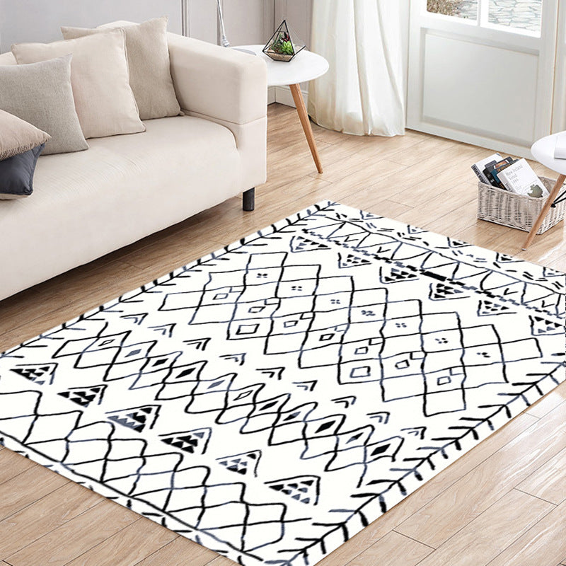 Customizable Modern Moroccan Geometric Patterned Anti-slip Sofa Rug Table Rug Living Room Bedroom Area Rugs