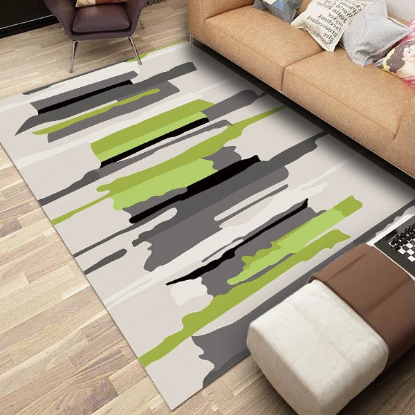 Customizable Modern Green Striped Anti-slip Sofa Rug Table Rug Living Room Bedroom Area Rugs