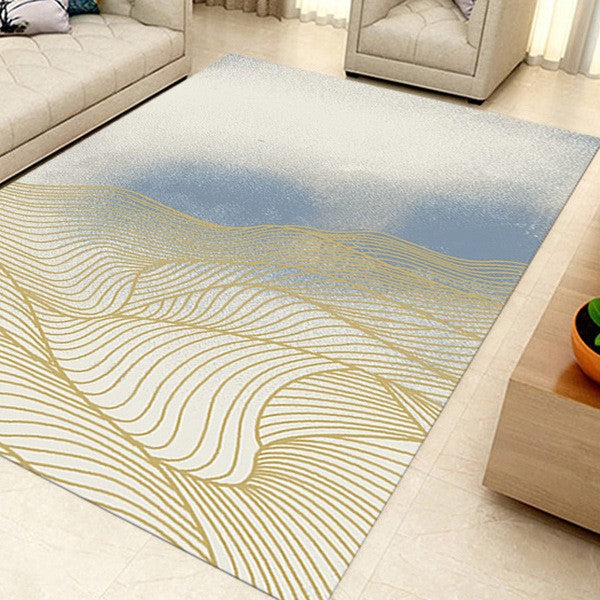 Customizable Modern Golden Striped Anti-slip Sofa Rug Table Rug Living Room Bedroom Area Rugsa