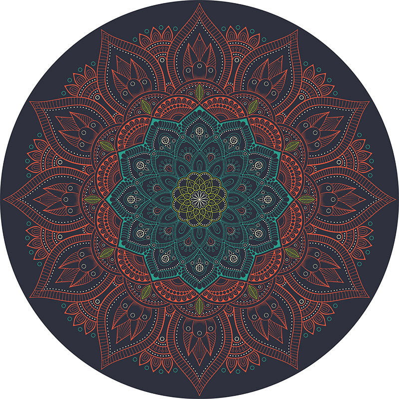 3D Flower Round Moroccan Patterned Living Room Bedroom Office Anti-slip Area Rugs