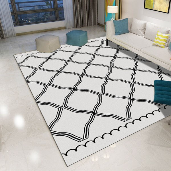 Modern Geometric Printed Patterned Carpet Living Room Bedroom Office Hall Floor Mat Rugs