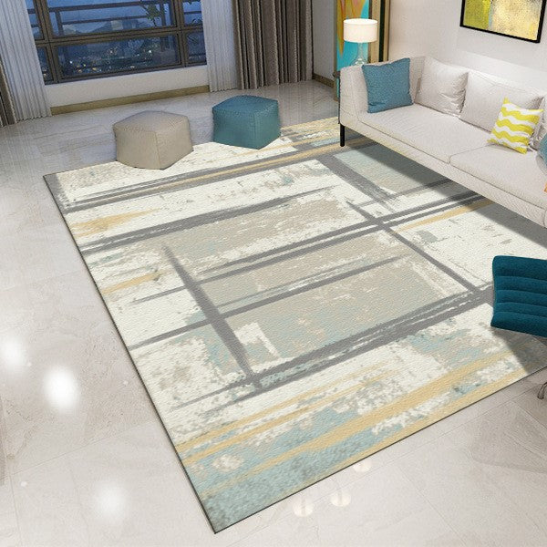 Modern Geometric Abstract Printed Patterned Carpet Living Room Bedroom Office Hall Floor Mat Rugs