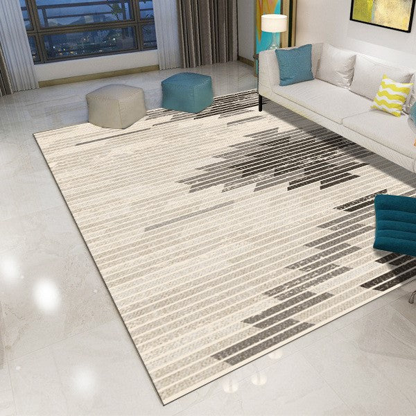 Printed Modern Striped Patterned Carpet Living Room Bedroom Office Hall Floor Mat Rugs