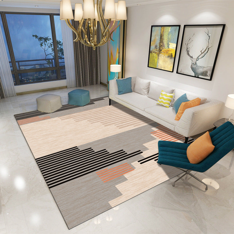 Printed Modern Fashion Striped Patterned Carpet Living Room Bedroom Office Hall Floor Mat Rugs