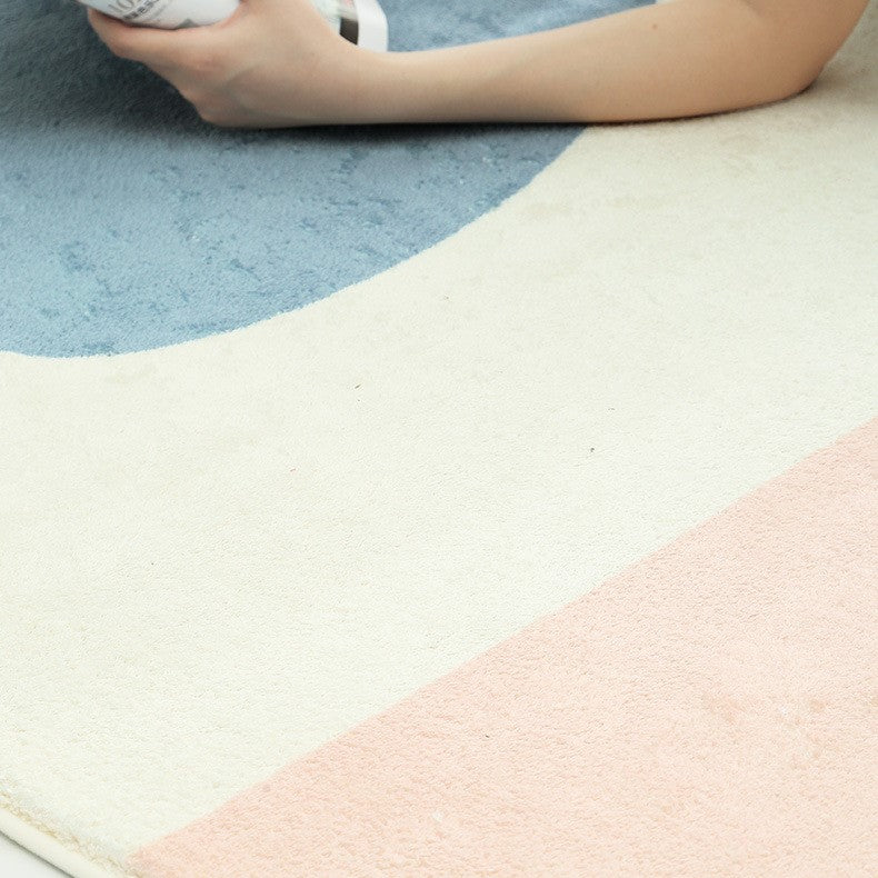 Thick Soft Modern Simple Geometric Floor Rugs for Living Room Dining Room Bedroom Office