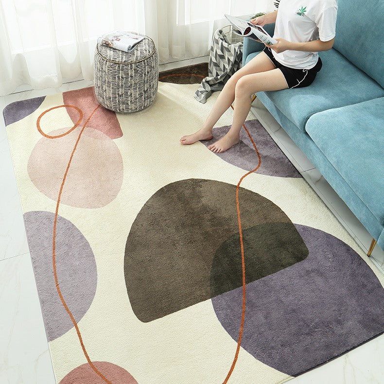 Thick Soft Modern Simple Geometric Floor Rugs for Living Room Dining Room Bedroom Office