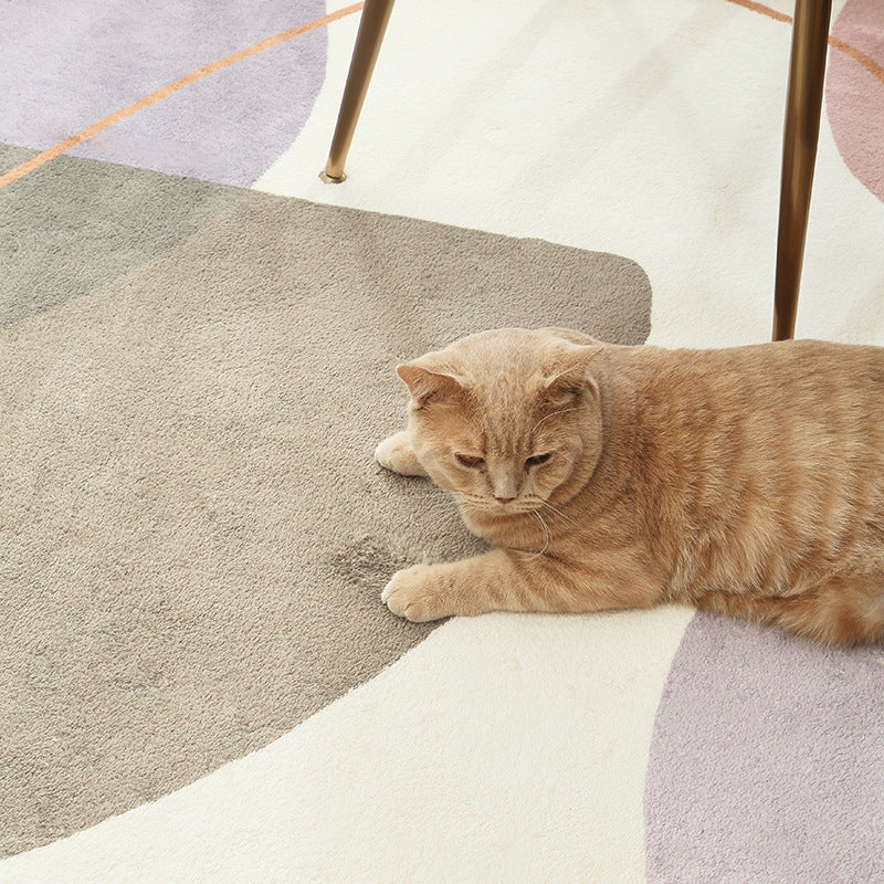 Thick Soft Modern Simple Geometric Floor Rugs for Living Room Dining Room Bedroom Office