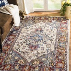 Traditional Shaggy Retro Vintage Floral Patterned Living Room Hall Office Bedroom Floor Rugs Size Customizable
