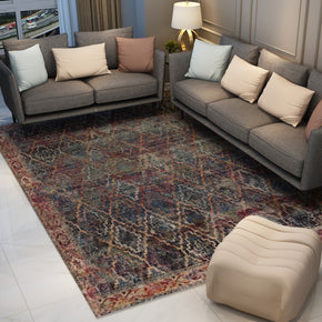 Traditional Shaggy Retro Vintage Geometric Patterned Living Room Hall Office Bedroom Floor Rugs Size Customizable