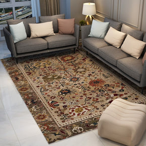 Traditional Shaggy Retro Vintage Floral Patterned Living Room Hall Office Bedroom Floor Rugs Size Customizable
