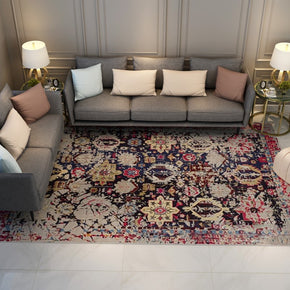 Traditional Shaggy Retro Vintage Floral Patterned Living Room Hall Office Bedroom Floor Rugs Size Customizable
